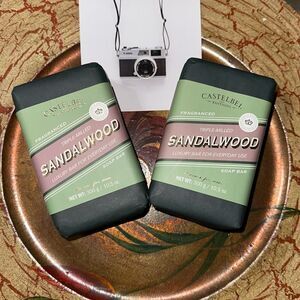 CASTELBEL LIMITED EDITION Luxury Triple Milled Sandalwood Scented Soap Bars 2pk